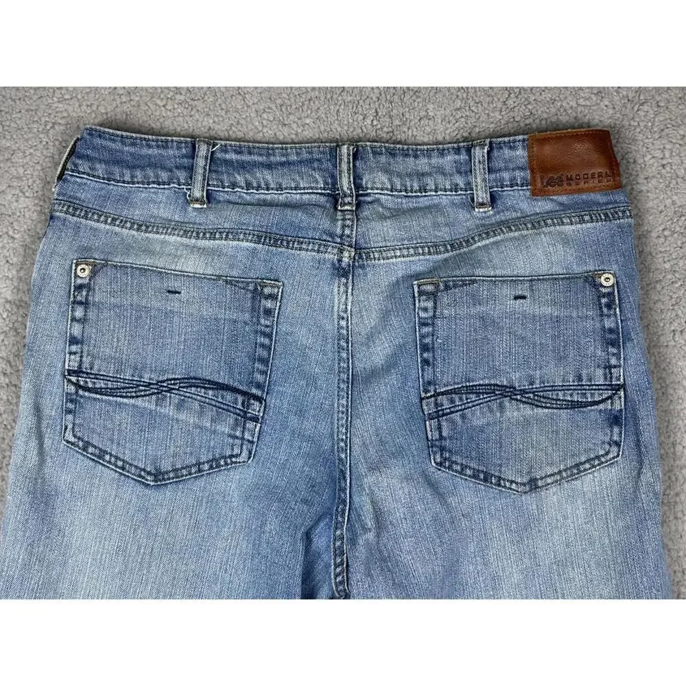 Lee Modern Series Straight Leg Jeans Mens Sz 34 Stretch Denim 5-Pockets Classic - Picture 8 of 13